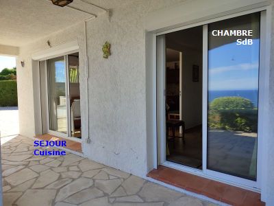 Roquebrune sur Argens Les Issambres 83520, rez de jardin de villa, piscine, 4 couchages, vue mer panoramique, au calme, loueur particulier